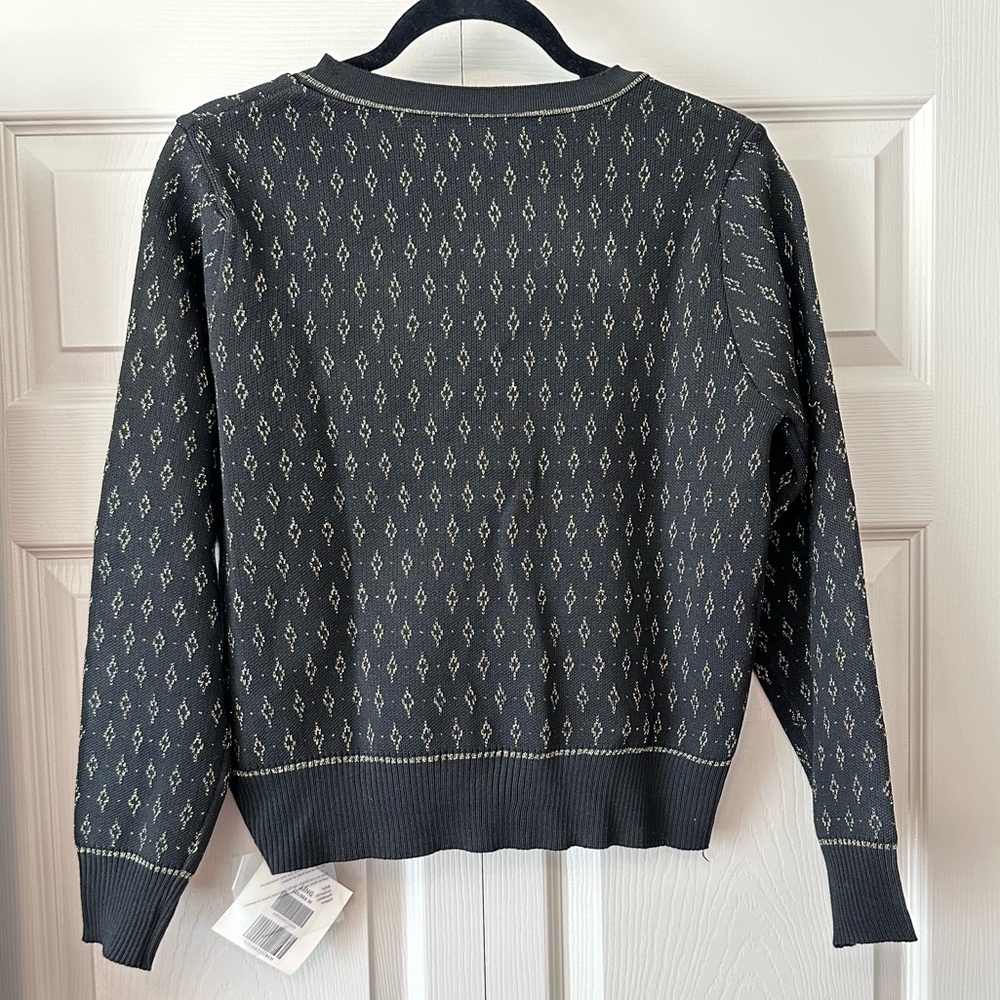 NWT J.ING Black/Gold Button-Up Cardigan Size M - Picture 9 of 10